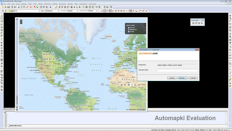 Web mapping and satellite imagery for CAD.