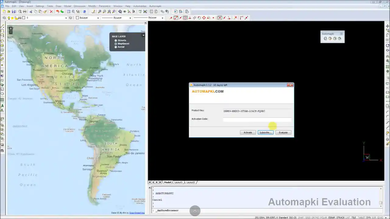 Automapki Application 1.3.2 in BricsCAD V13