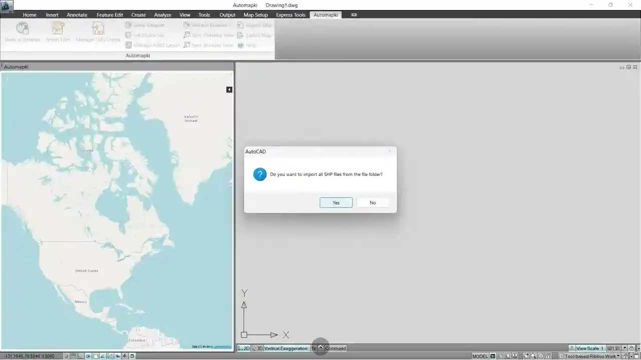 Import SHP to AutoCAD & export to Google Earth KMZ