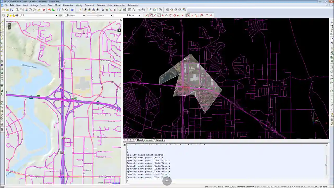 Insert Map Tile Images into Your Base DWG Editor
