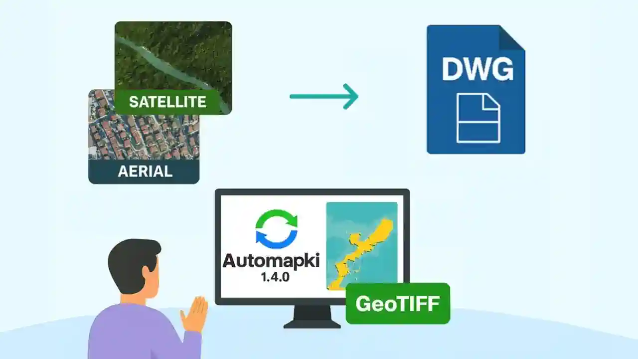 Insert Satellite Maps into AutoCAD DWG Drawings